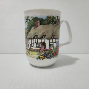 Rose of England Fine Bone China Mug 4" White Country Cottage Made in UK